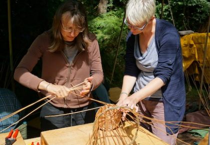 Making a willow basket