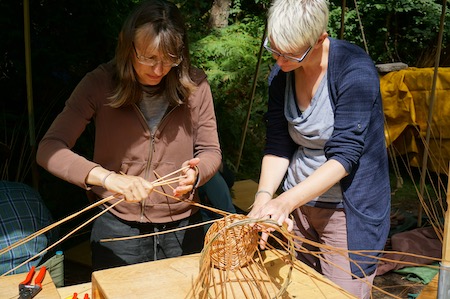 Making a willow basket