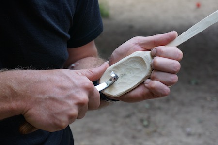 carving a spoon